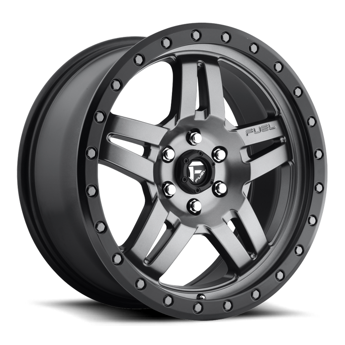 Fuel 1PC D558 ANZA 17x8.5 6 6x139.7/6x5.5 MATTE GUN METAL BLACK BEAD RING