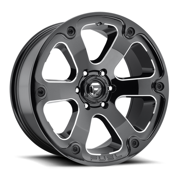 Fuel 1PC D562 BEAST 20X12 -44 6X139.7/6X5.5 GLOSS BLACK MILLED