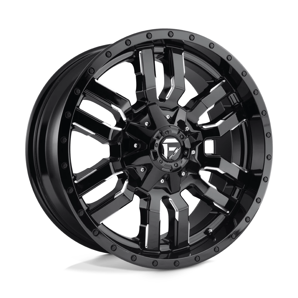 Fuel 1PC D595 SLEDGE 20X10 -18 8X180/8X7.1 GLOSS BLACK MILLED