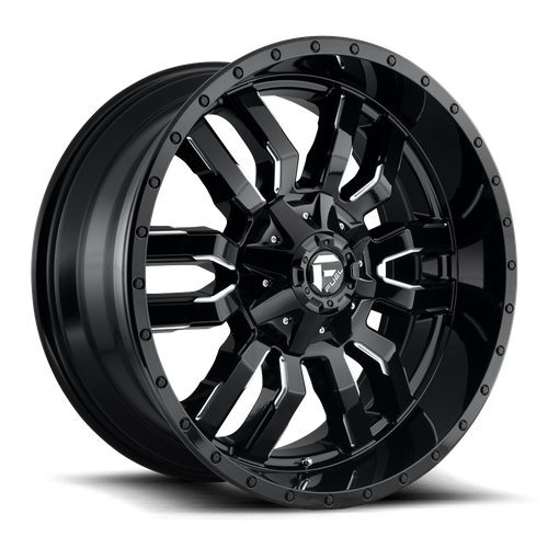 Fuel 1PC D595 SLEDGE 20X9 20 6X135/6X139.7 GLOSS BLACK MILLED