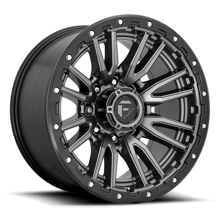Fuel 1PC D680 REBEL 22x12 -44 8x180/8x7.1 MATTE GUN METAL BLACK BEAD RING