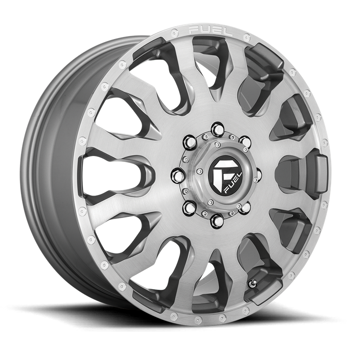 Fuel 1PC D693 BLITZ 20X8.25 105 8X165.1/8X6.5 BRUSHED GUN METAL TINTED CLEAR