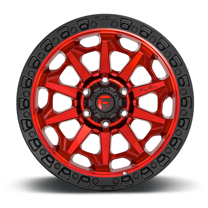 Fuel 1PC D695 COVERT 20x9 20 5x127/5x5.0 CANDY RED BLACK BEAD RING
