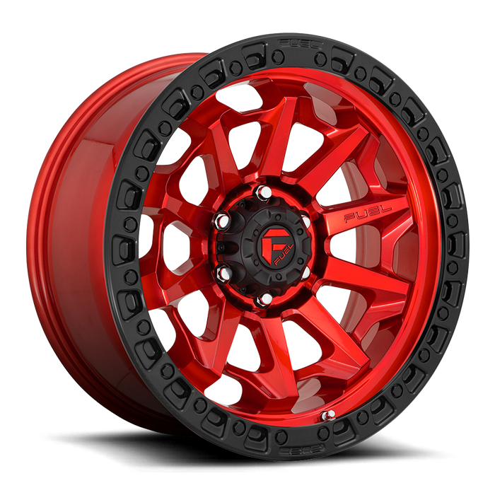 Fuel 1PC D695 COVERT 20x9 1 6x139.7/6x5.5 CANDY RED BLACK BEAD RING