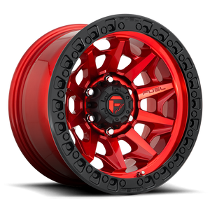 Fuel 1PC D695 COVERT 17x9 1 8x165.1/8x6.5 CANDY RED BLACK BEAD RING