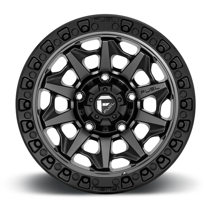 Fuel 1PC D716 COVERT 17x9 -12 5x127/5x5.0 Matte Gun Metal Black Bead Ring