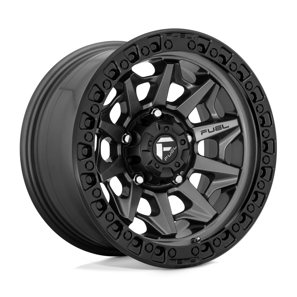 Fuel 1PC D716 COVERT 18x9 -12 6x139.7/6x5.5 Matte Gun Metal Black Bead Ring