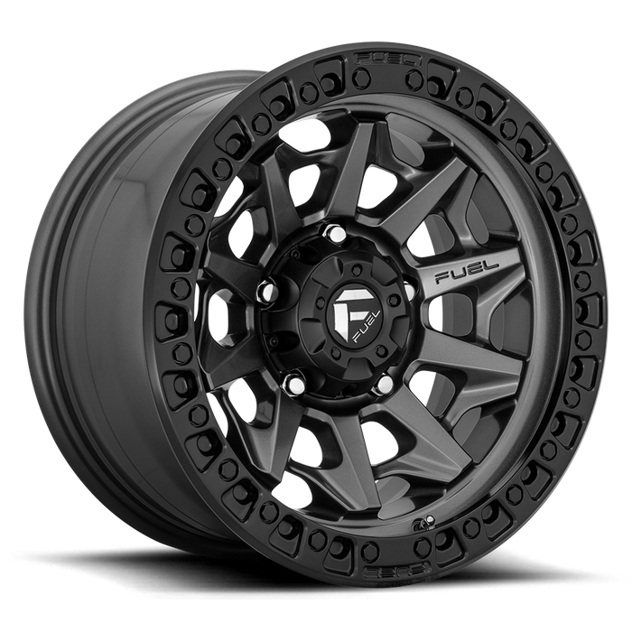Fuel 1PC D716 COVERT 18x9 -12 6x139.7/6x5.5 Matte Gun Metal Black Bead Ring