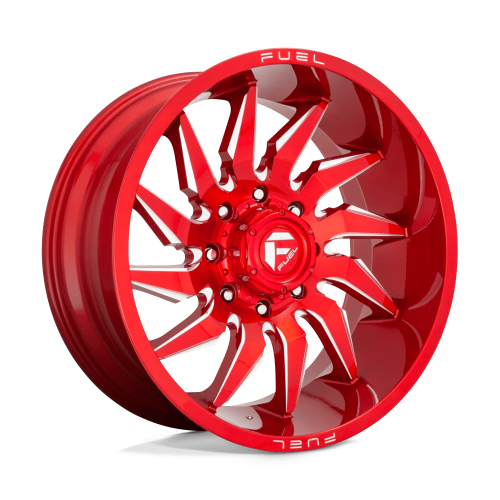 Fuel 1PC D745 SABER 24X12 -44 8X180/8X7.1 CANDY RED MILLED