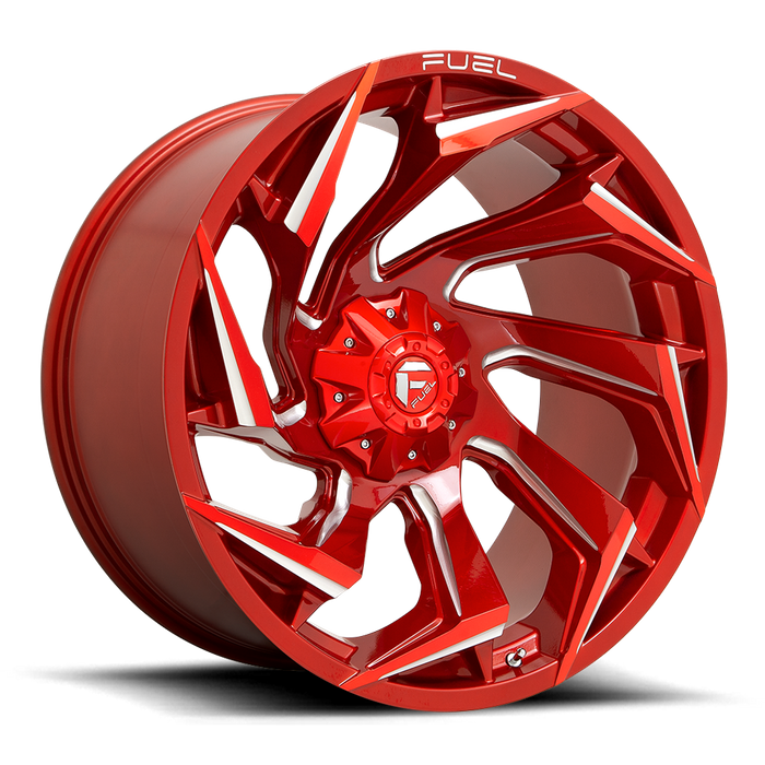 Fuel 1PC D754 REACTION 24X12 -44 5X127/5X139.7/5X5.0/5.5 Candy Red Milled