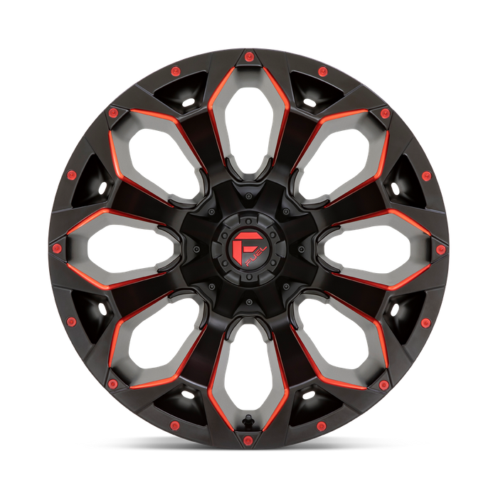 Fuel 1PC D787 ASSAULT 20X9 1 6X135/6X5.3/6X139.7/6X5.5 Matte Black Red Milled