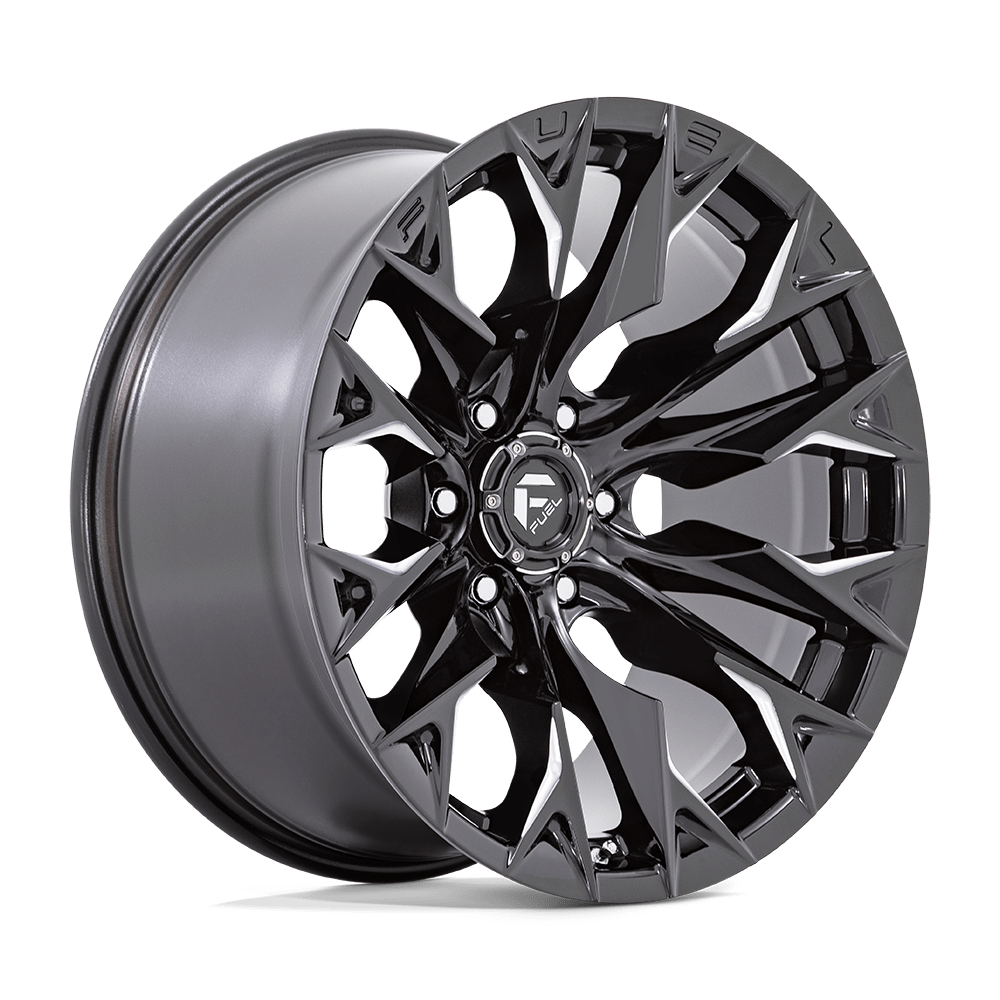 FUEL 1PC D803 FLAME 20X9 20 8X180 GLOSS BLACK MILLED