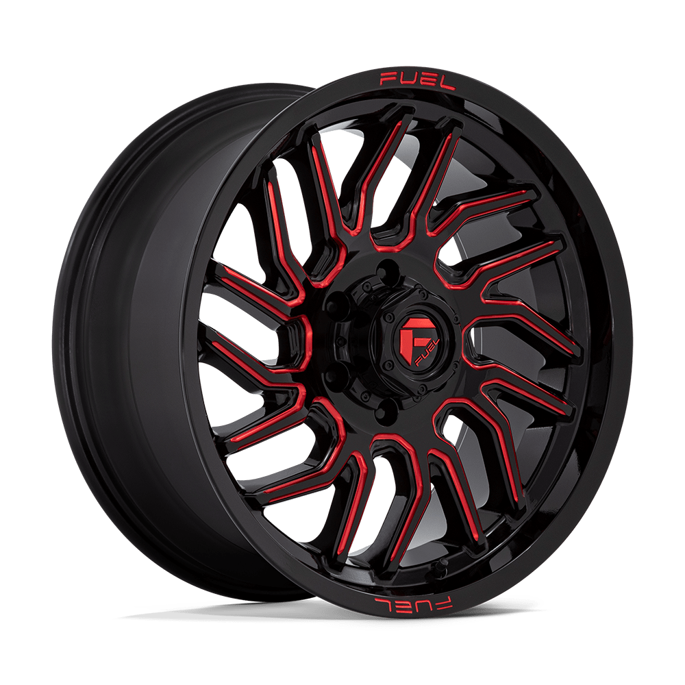 FUEL 1PC D808 HURRICANE 20X9 20 6X139.7 GLOSS BLACK MILLED RED TINT