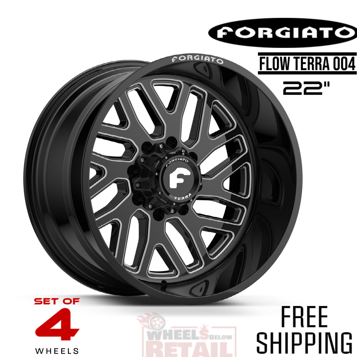SET OF 4 FORGIATO FLOW TERRA 004 22-INCH PACKAGE FOR FORD F250