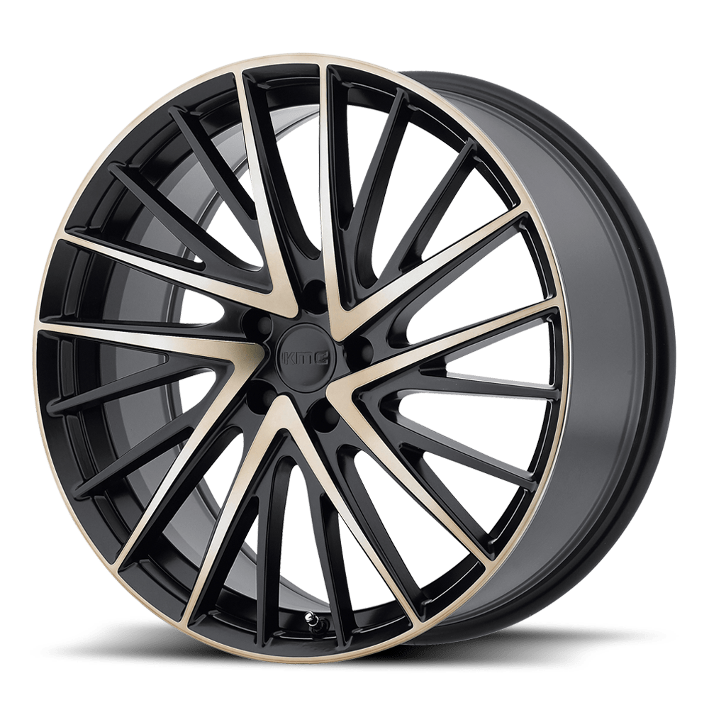 KMC KM697 NEWTON 20X8.5 35 5X112 SATIN BLACK W/ MACHINED FACE AND TINTED CLEAR