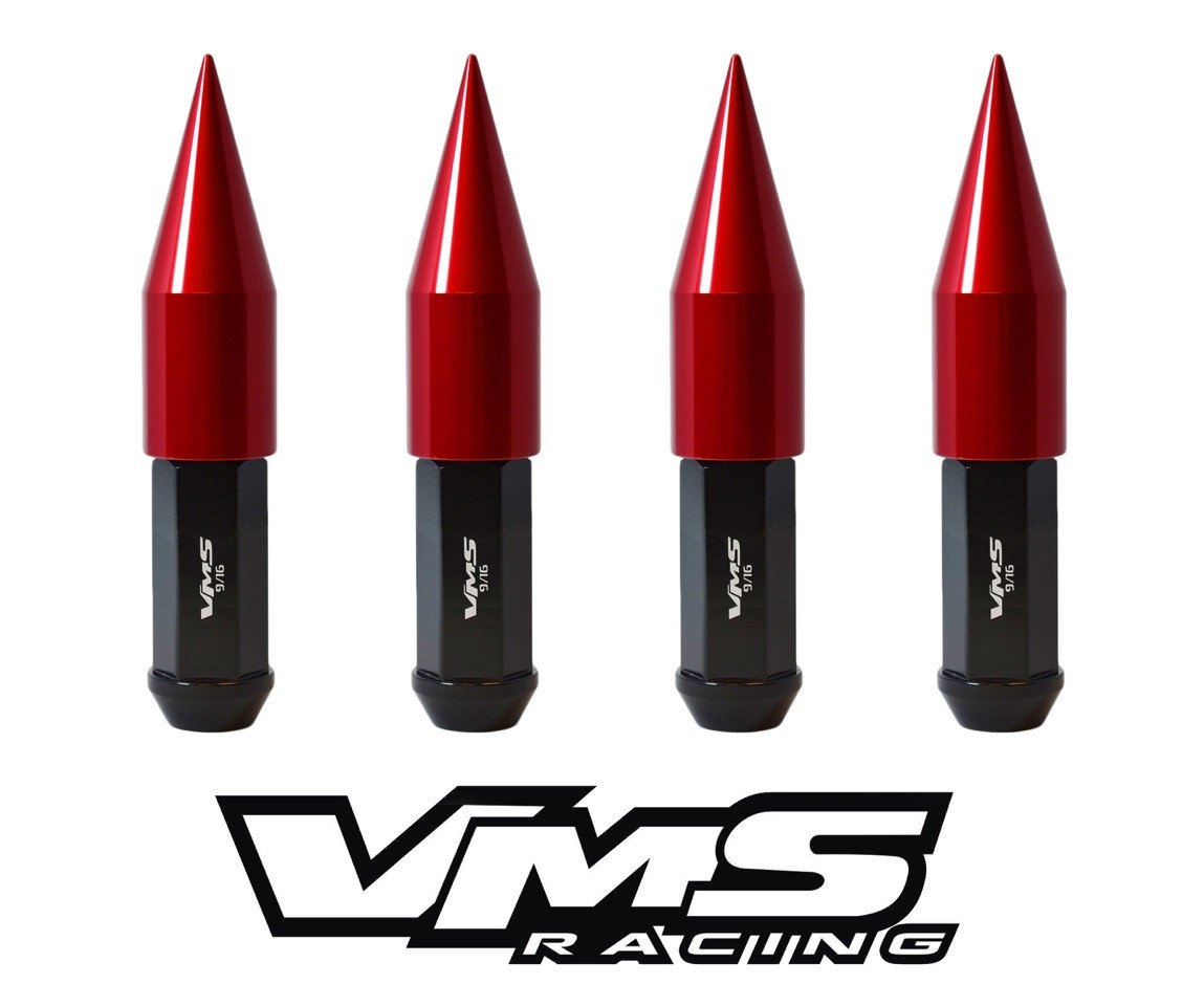 TRUE SPIKE Lug Nut Cap Aluminum -Spike 2 25mm Width 73mm Height Tip (4pc Set) LGC025