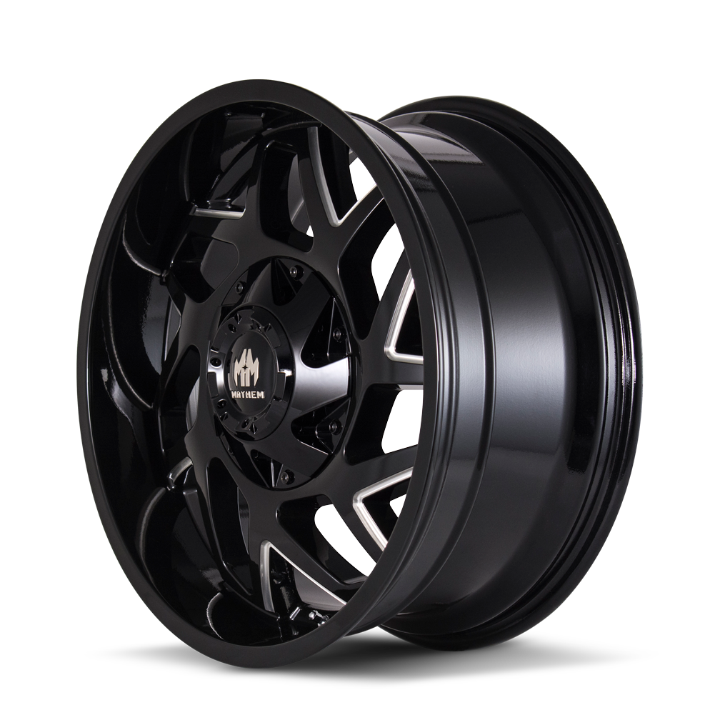 MAYHEM HATCHET 8106 20X9 18 8x165.1/8x170 BLACK W/MILLED SPOKES