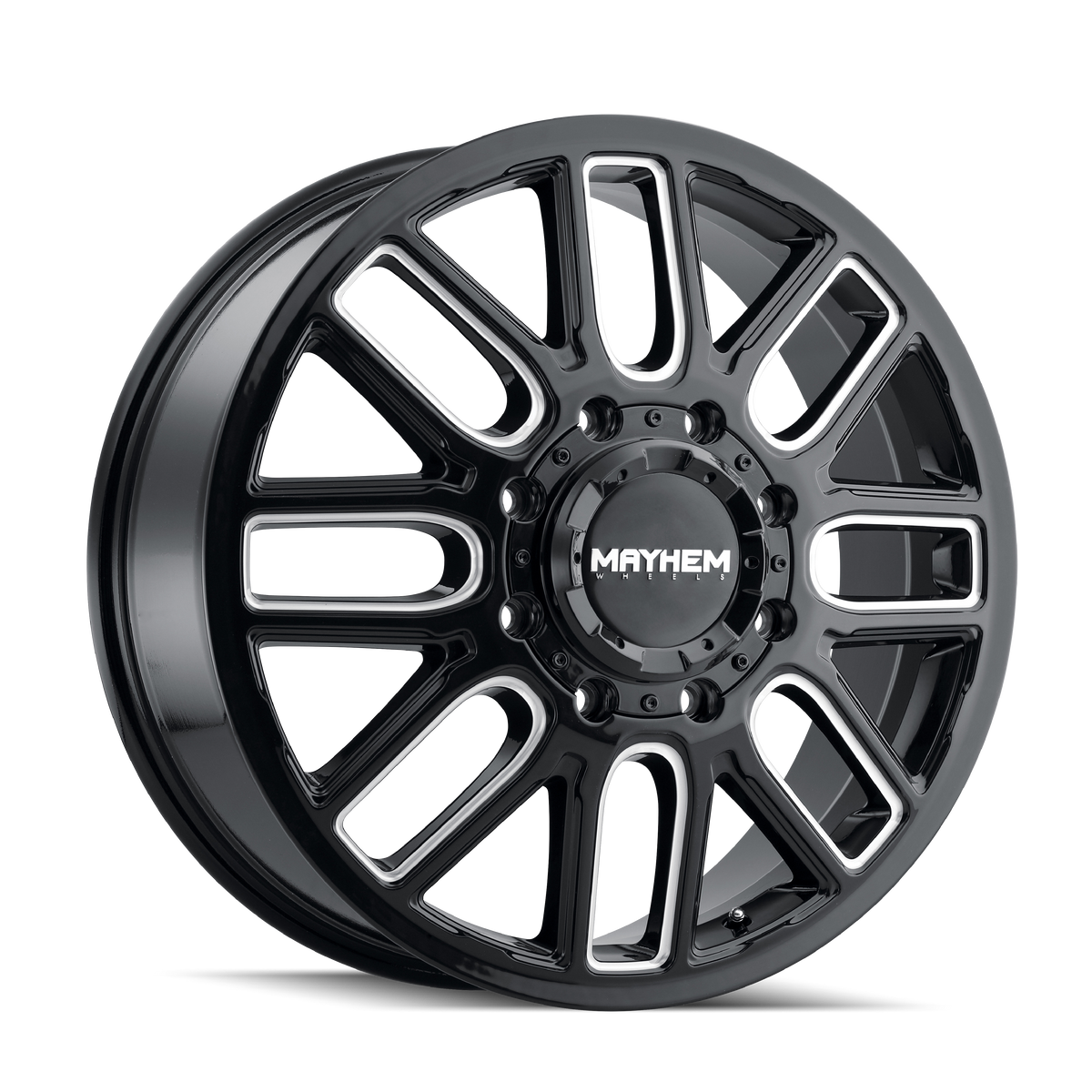 MAYHEM COGENT DUALLY 8107D 22X8.25 115 8x165.1 BLACK W/MILLED SPOKES