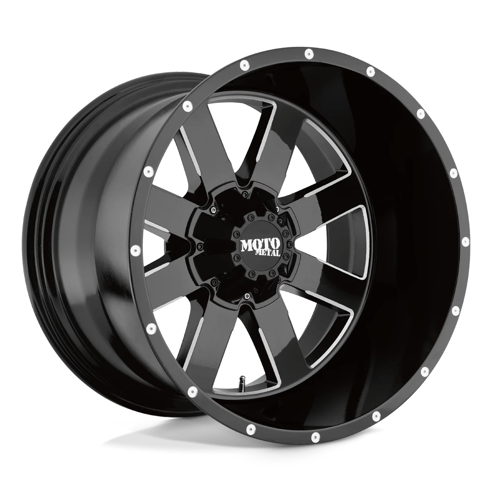 Moto Metal MO962 20X9 0 8X180/8X7.1 GLOSS BLACK MILLED