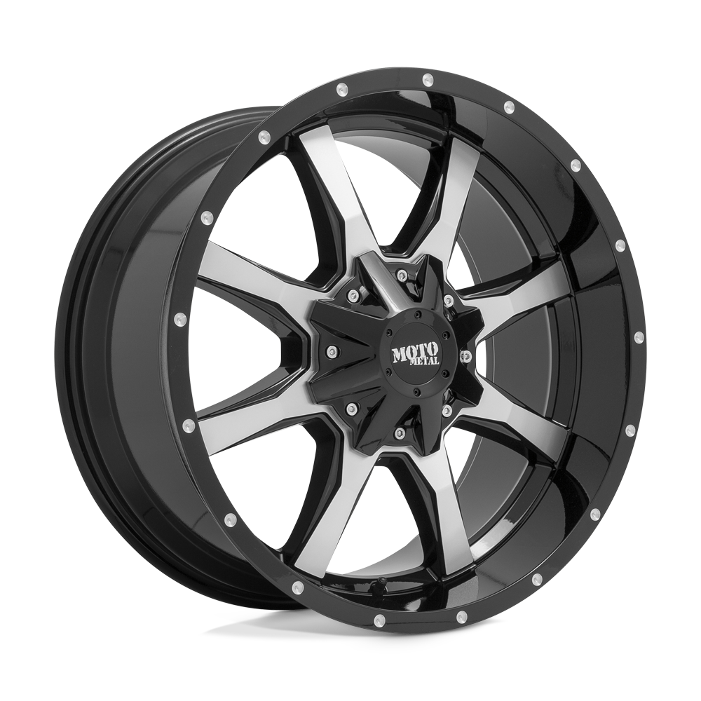 MOTO METAL MO970 17X9 12 6X120/6X139.7 GLOSS BLACK MACHINED FACE