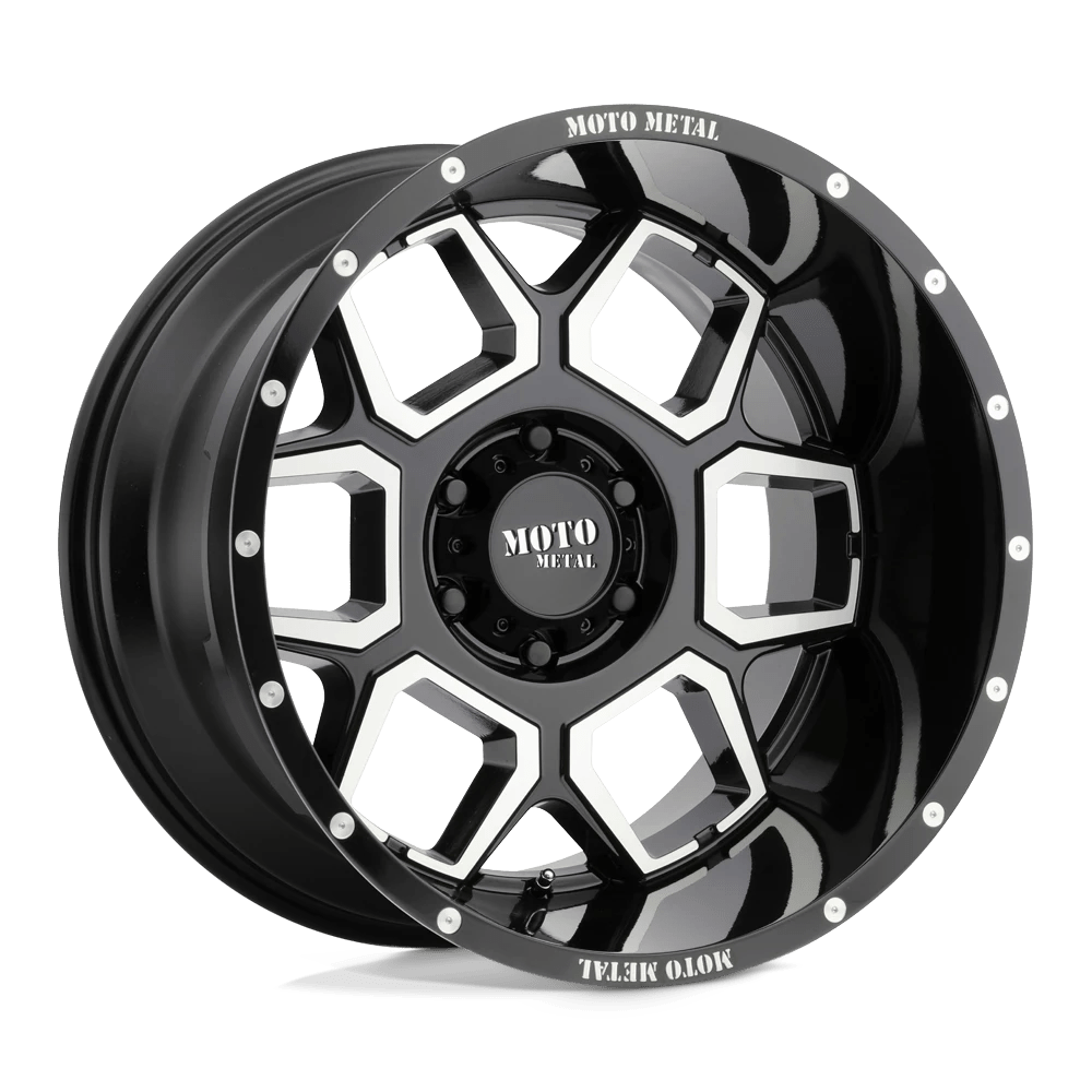 Moto Metal MO981 SPADE 22X12 -44 6X139.7 GLOSS BLACK MACHINED