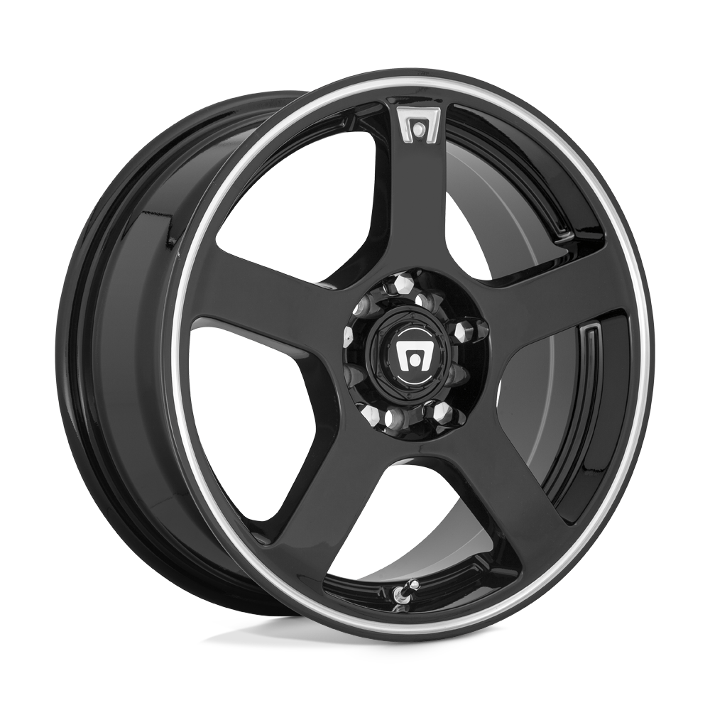 MOTEGI MR116 FS5 15X6.5 40 5X100/5X114.3 GLOSS BLACK MACHINED FLANGE