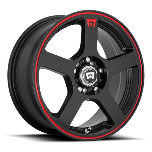 Motegi MR116 FS5 17X7 40 5X100/5X114.3/5X100/4.5 Matte Black Red Racing Stripe