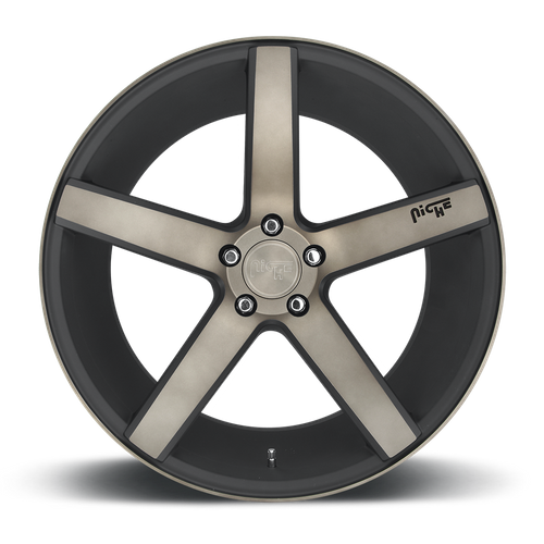 Niche 1PC M134 MILAN 20X8.5 15 5X120/5X4.72 MATTE BLACK MACHINED WITH DOUBLE DARK TINT