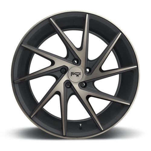 Niche 1PC M163 INVERT 20X10.5 30 5X114.3/5X4.5 MATTE BLACK MACHINED RING