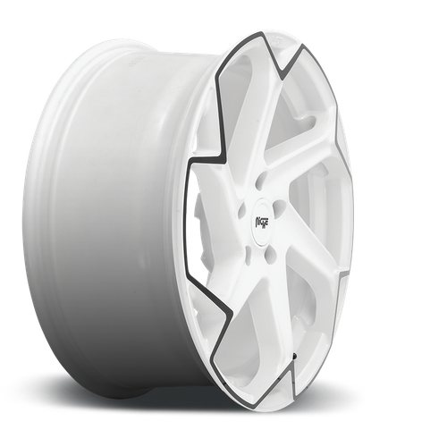 Niche 1PC M257 FLASH 20X10.5 27 5X112/5X112 Gloss White With Black