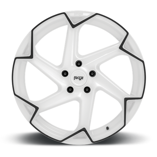 Niche 1PC M257 FLASH 20X9 38 5X112/5X112 Gloss White With Black