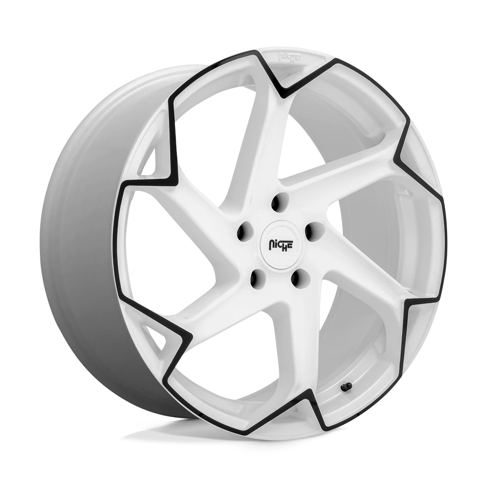Niche 1PC M257 FLASH 20X10.5 40 5X114.3/5X4.5 Gloss White With Black