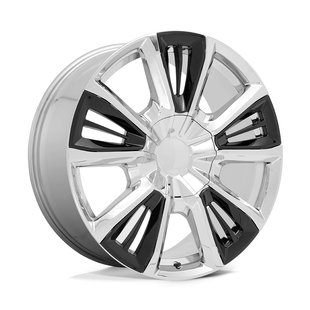 PERFORMANCE REPLICAS PR212 22X9 28 6X139.7/6X5.5 Chrome with Gloss Black Accents