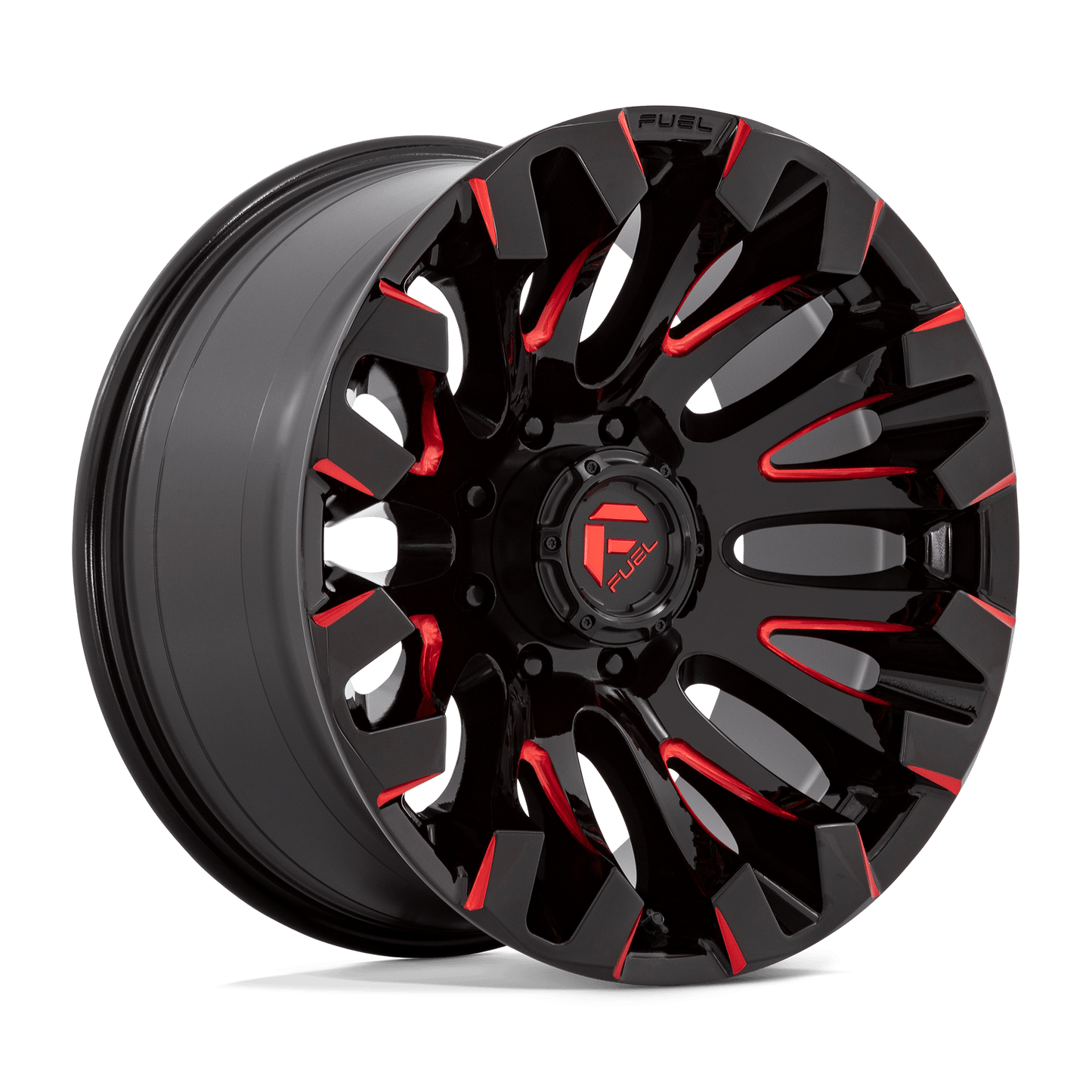 FUEL 1PC D829 QUAKE 20X10 -18 8X170/8X6.7 GLOSS BLACK MILLED RED TINT