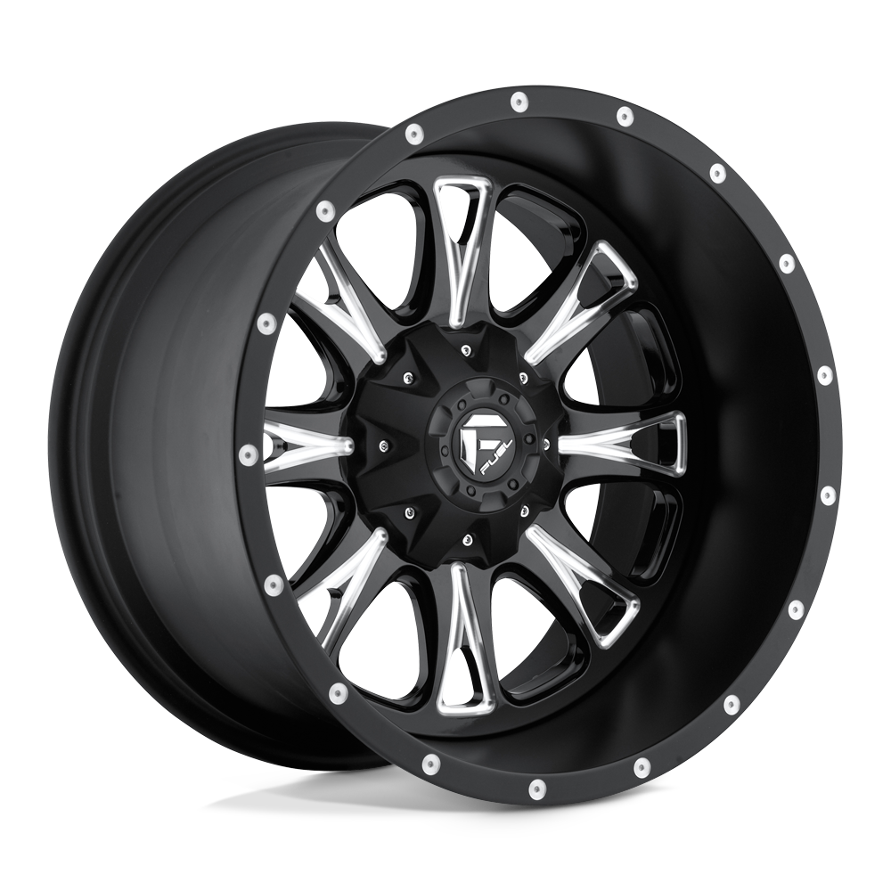 FUEL 1PC D513 THROTTLE 20X12 -44 6X135/6X139.7 MATTE BLACK MILLED