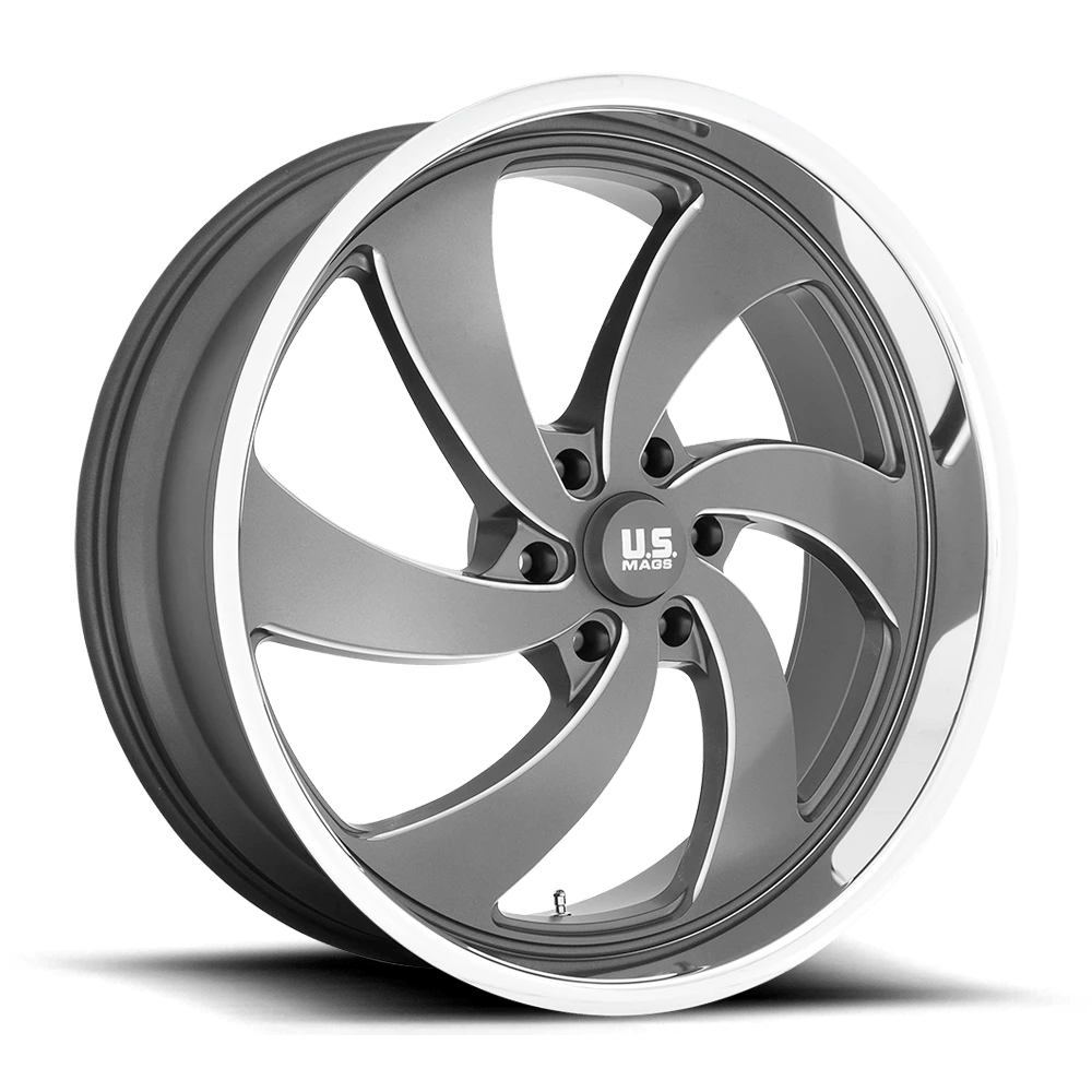 US Mag 1PC U133 DESPERADO 24X9 25 6X139.7 ANTHRACITE MILLED DIAMOND CUT MILLED