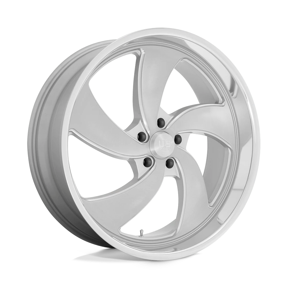 US Mag 1PC U134 DESPERADO 22X8.5 1 5X120.65 SILVER BRUSHED FACE MILLED DIAMOND CUT MILLED