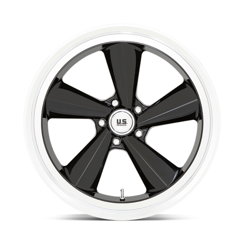 US Mag 1PC U136 TS 22X9 15 5X127 GLOSS BLACK WITH DIAMOND CUT LIP
