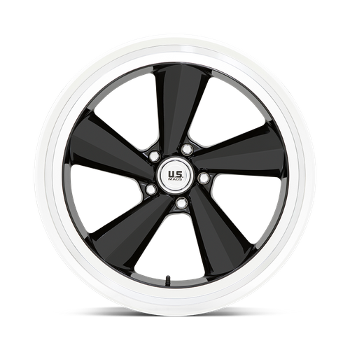 US Mag 1PC U136 TS 22X10.5 0 5X127/5X5.0 GLOSS BLACK WITH DIAMOND CUT LIP