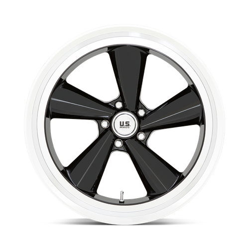 US Mag 1PC U136 TS 22X10.5 0 5X127 GLOSS BLACK WITH DIAMOND CUT LIP