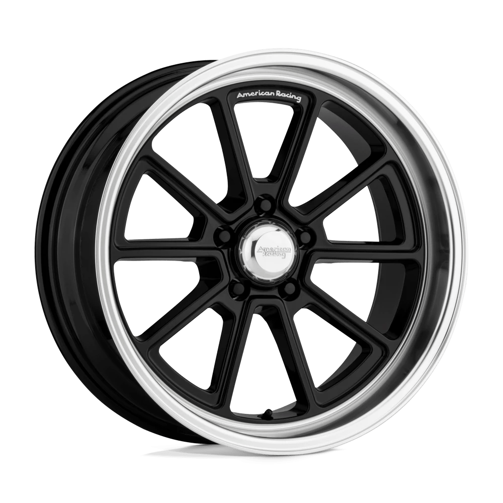 American Racing Vintage VN510 DRAFT 20X10 6 5X120.65/5X4.75 Gloss Black Diamond Cut Lip