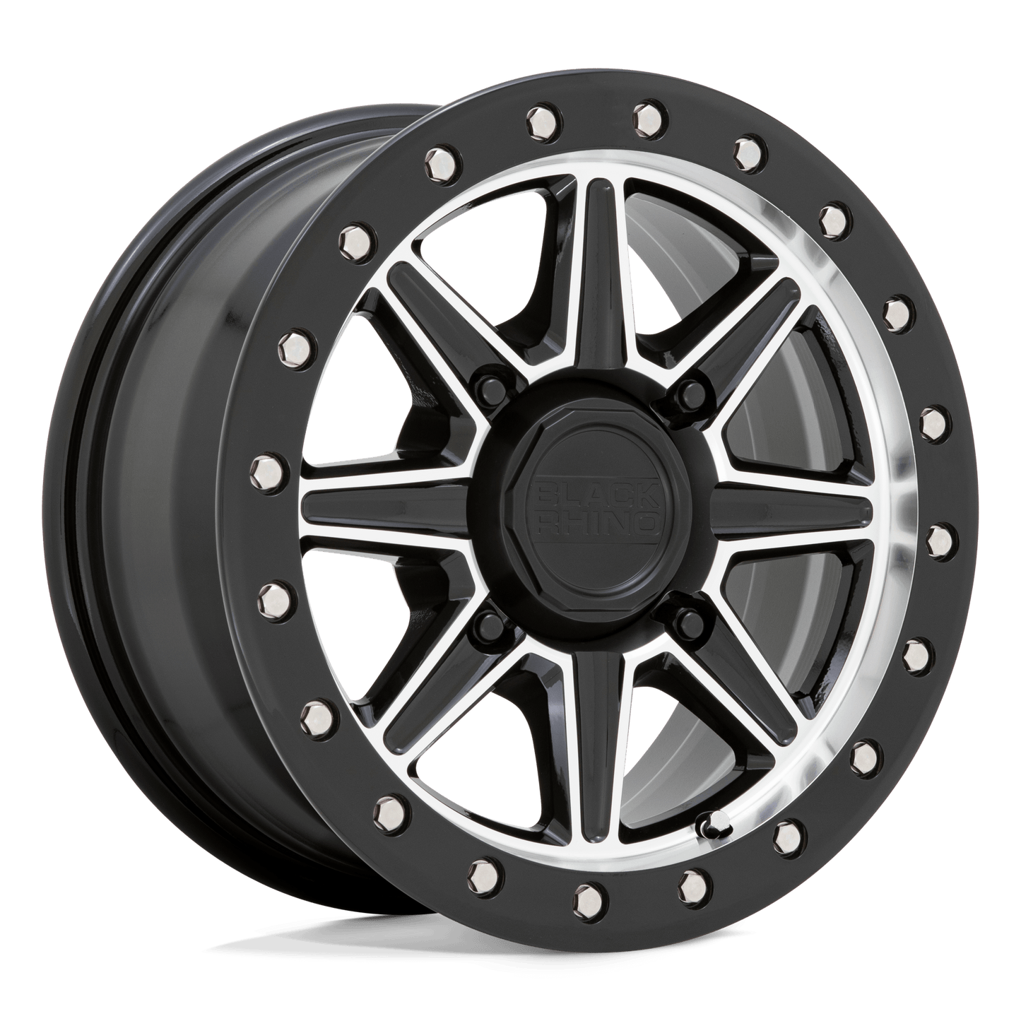 Black Rhino Powersports WEBB UTV 15X7 51 4X137 GLOSS BLACK WITH MACHINED FACE