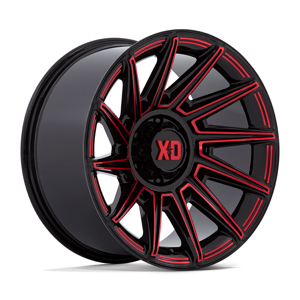 XD XD867 SPECTER 20X10 -18 8X180/8X7.1 GLOSS BLACK WITH RED TINT