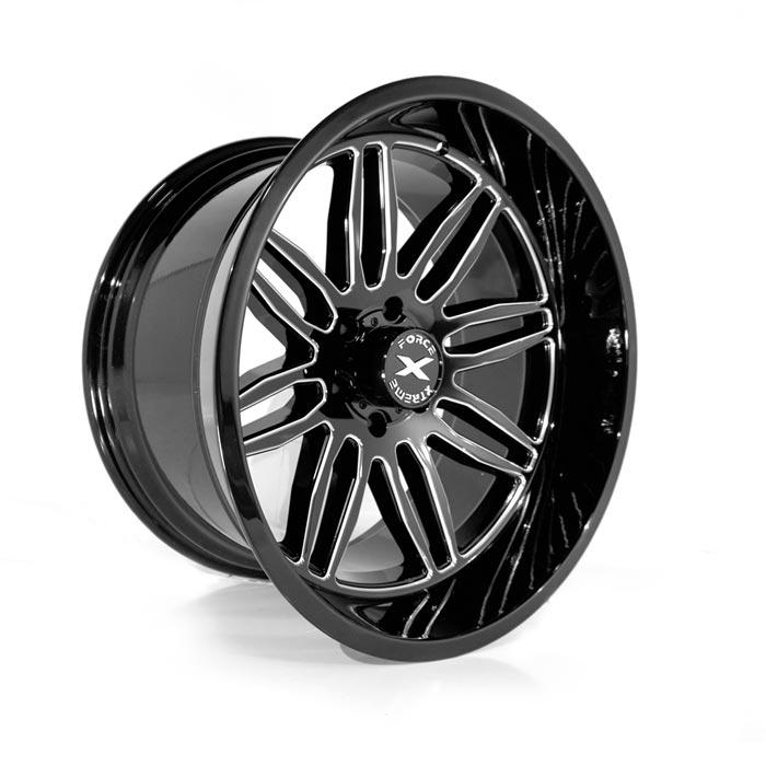Xtreme Force XF-5 24x14 -76 8x165.1 (8x6.5) Black and Milled