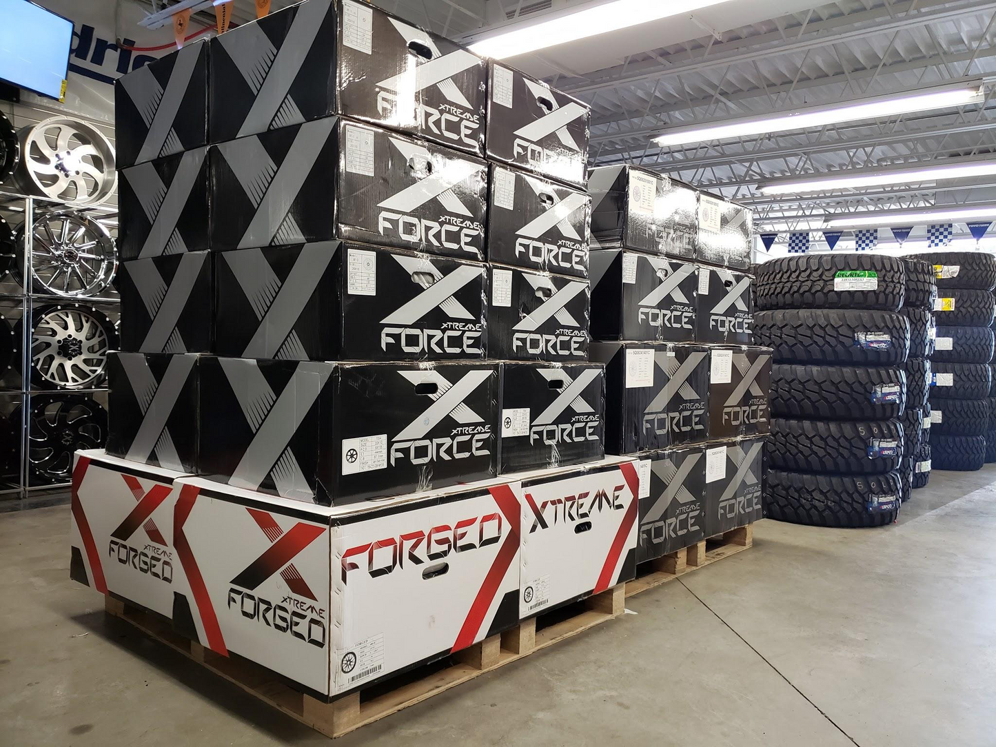 Xtreme Forged 003 22x12 6x139.7 (6x5.5) Polished With AMP Mud Terrain Attack MT A 33x14.50R22 Packages