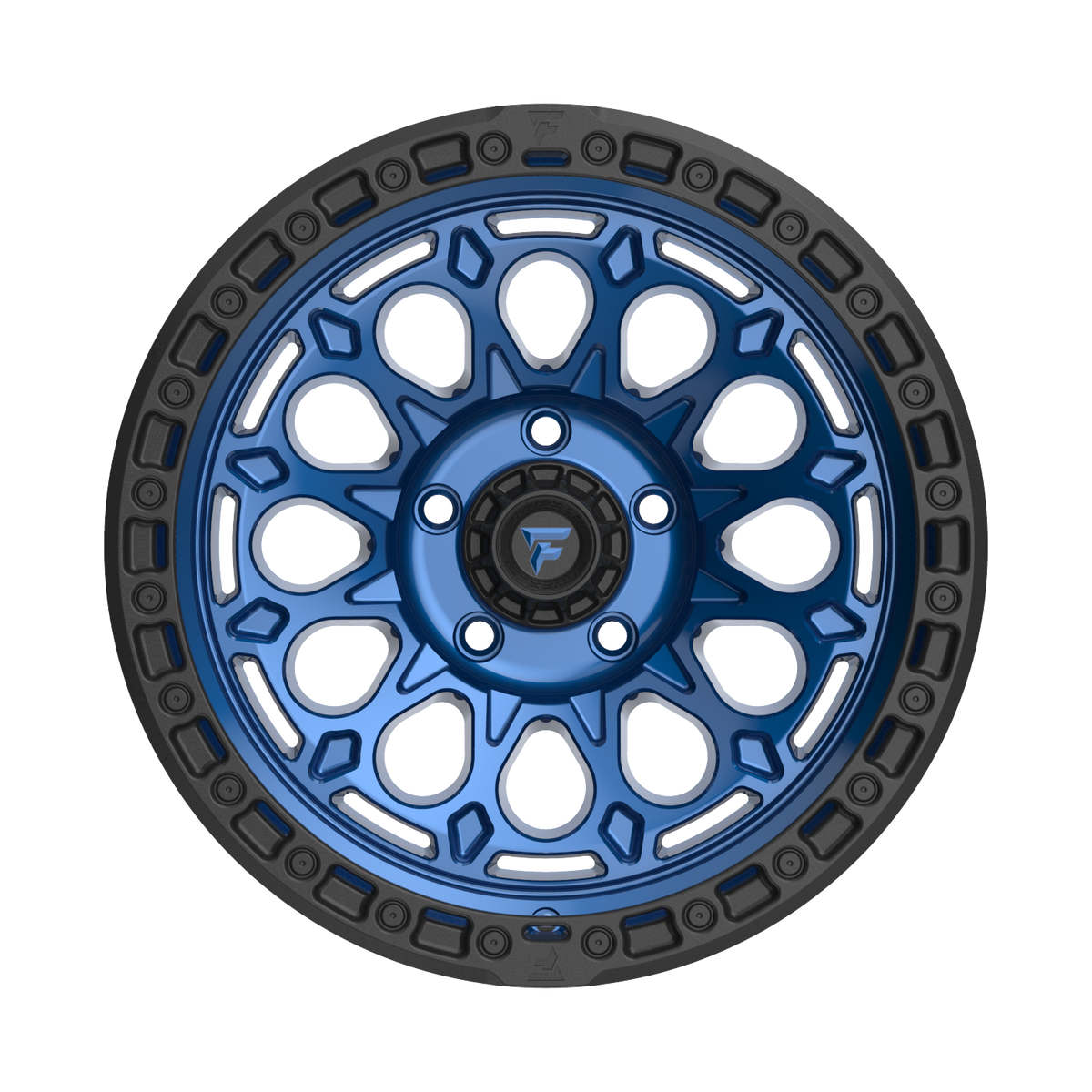 FITTIPALDI OFFROAD FT101BLB 17X9, PCD 5X5.00, ET -12, CB 71.5-GLOSS BLUE WITH SATIN BLACK RING