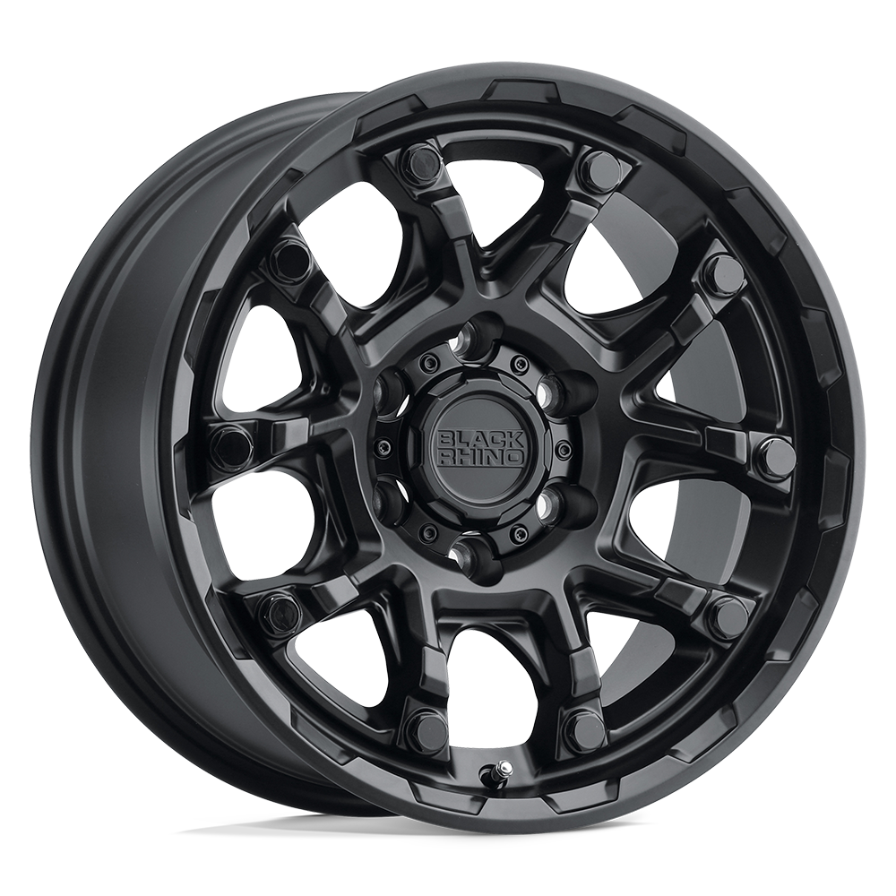 BLACK RHINO ARK 17X8.5 -18 5X114.3 MATTE BLACK W/ GLOSS BLACK BOLTS