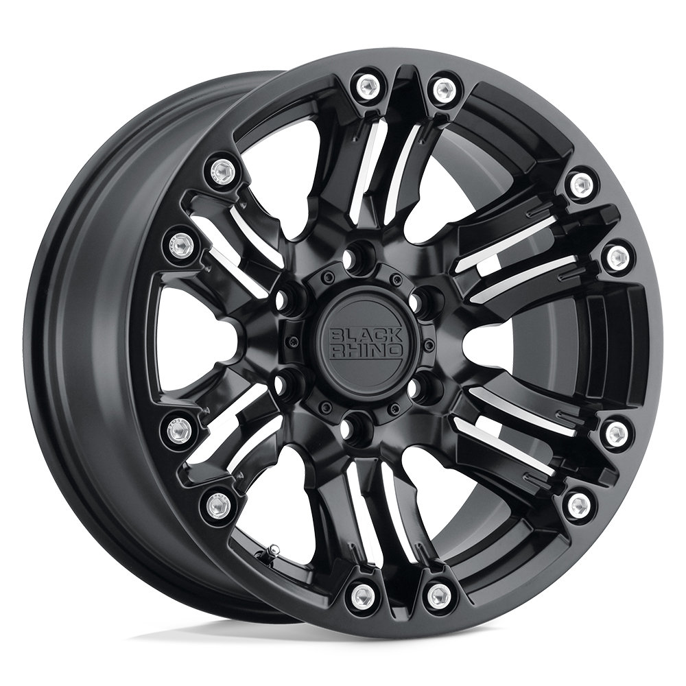 BLACK RHINO ASAGAI 17X8.5 0 6X139.7 MATTE BLACK & MACHINED W/ STAINLESS BOLTS