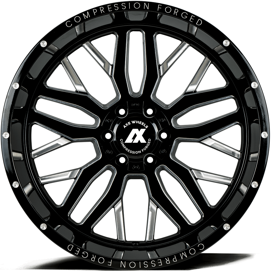 AXE Compression Forged Off-Road AX1.0 24x12 -44 6x135/6x139.7 (6x5.5) Gloss Black Milled
