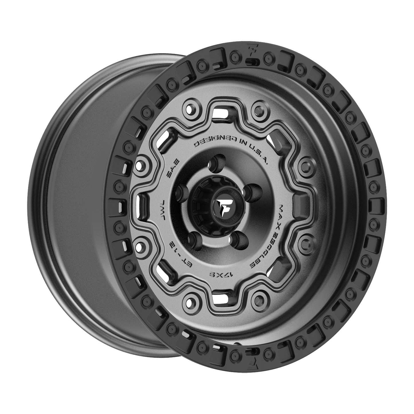 FITTIPALDI OFFROAD FT100AB 17X9, PCD 5X5.00, ET -12, CB 71.5-SATIN ANTHRACITE BLACK RING